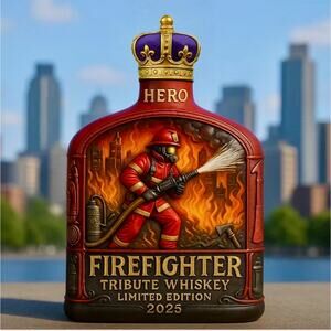 🔥 NWT Decanter : Firefighter Display Bottle Limited Edition Collectible Tribute